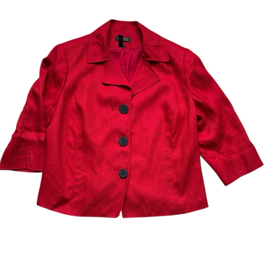 Ralph Lauren LRL Women’s Red 100% Linen Blazer Jacket Size 18W